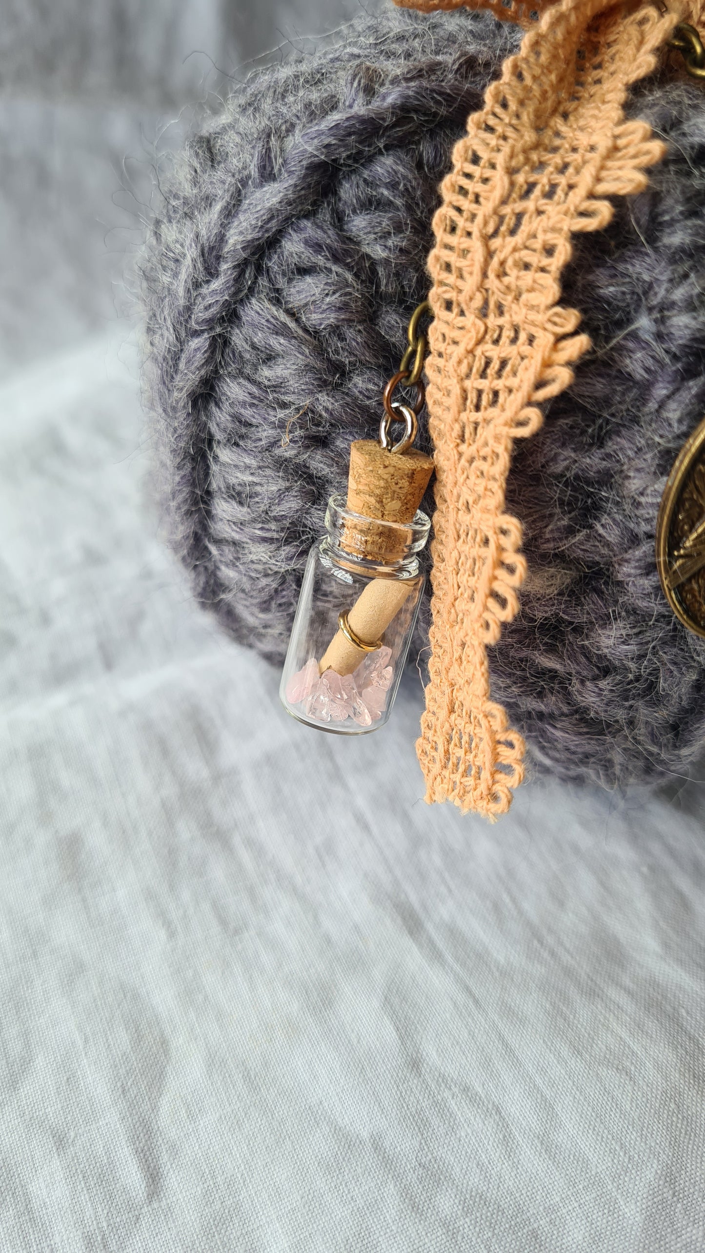 Citrouille Parme Vintage – Ruban corail