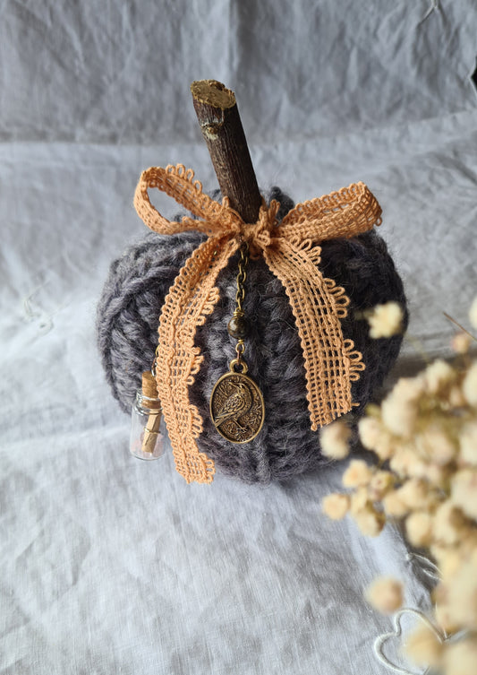 Citrouille Parme Vintage – Ruban corail